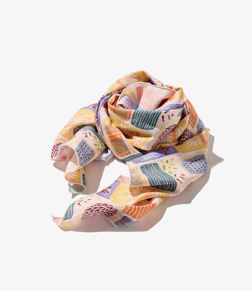 Long Scarf - Multi Color Tencel Jamaican Print