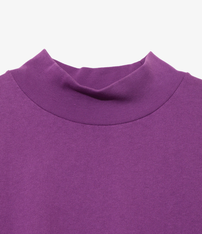 L/S Mock Neck Tee - Purple - Decal