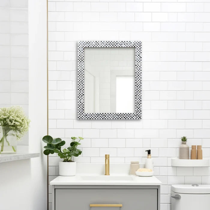 Handmade Make To Order Checkered Mirror Bone Inlay Collection in 9 Sizes