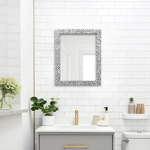 Handmade Make To Order Checkered Mirror Bone Inlay Collection in 9 Sizes