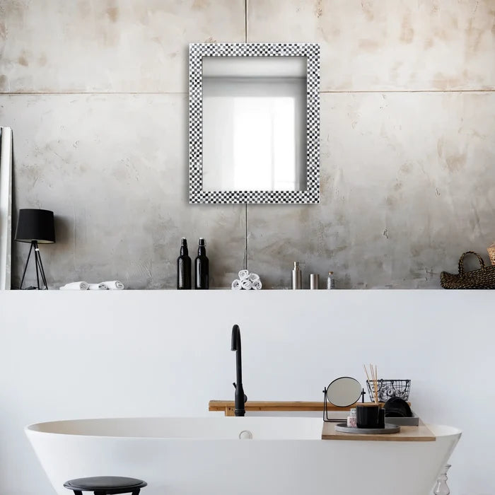Handmade Make To Order Checkered Mirror Bone Inlay Collection in 9 Sizes