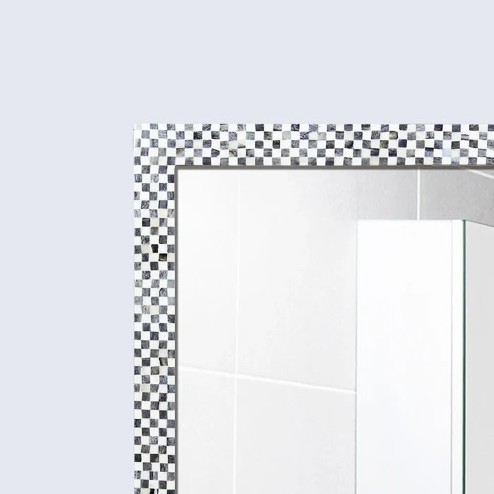 Handmade Make To Order Checkered Mirror Bone Inlay Collection in 9 Sizes