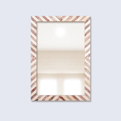 Handmade Make To Order Chevron Brown Mirror Bone Inlay Collection in 4 Sizes