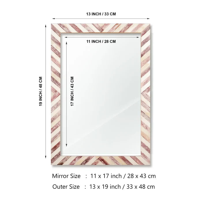 Make To Order Chevron Brown Mirror Bone Inlay Collection in 4 Sizes