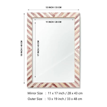 Make To Order Chevron Brown Mirror Bone Inlay Collection in 4 Sizes