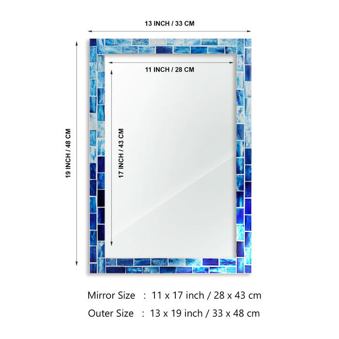 Handmade Make To Order Indigo Mirror Bone Inlay Collection in 8 Sizes