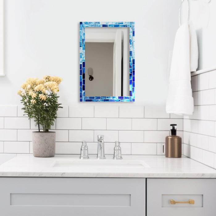 Handmade Make To Order Indigo Mirror Bone Inlay Collection in 8 Sizes