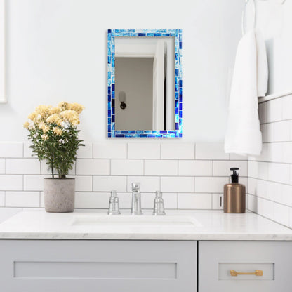 Handmade Make To Order Indigo Mirror Bone Inlay Collection in 8 Sizes