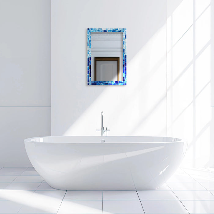 Handmade Make To Order Indigo Mirror Bone Inlay Collection in 8 Sizes