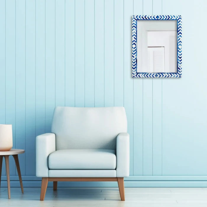 Handmade Make to Order Taj Blue Mirror Bone Inlay Collection in 4 Sizes