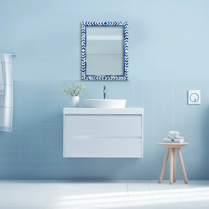 Handmade Make to Order Taj Blue Mirror Bone Inlay Collection in 4 Sizes
