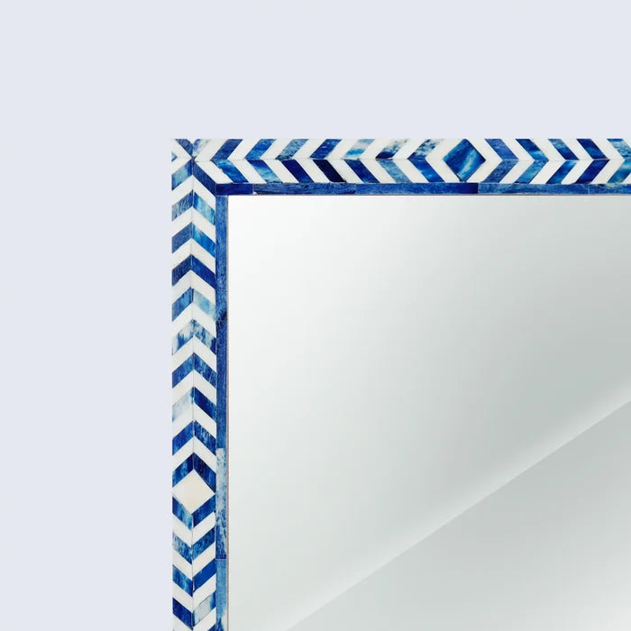 Handmade Make to Order Taj Blue Mirror Bone Inlay Collection in 4 Sizes