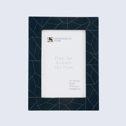 Handmade Midnight Blue Resin Inlay Picture Frame - Bluzaic Collection - 4x6 5x7, for tabletop or wall display