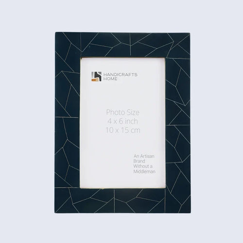 Handmade Midnight Blue Resin Inlay Picture Frame - Bluzaic Collection - 4x6 5x7, for tabletop or wall display