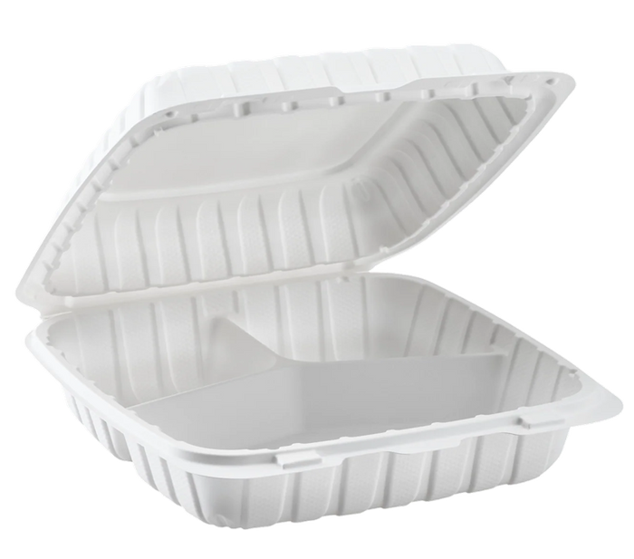 Mineral Container 3 Compartment White - 9" x 9" x 3"