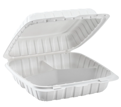 Mineral Container 3 Compartment White - 9" x 9" x 3"