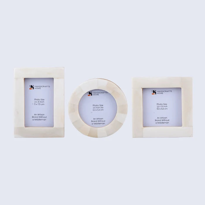 Handmade Mini Baby Keepsake Picture Frame – White Bone Inlay, for tabletop or wall display