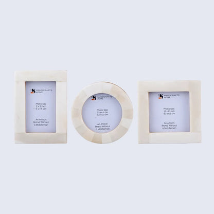 Handmade Mini Baby Keepsake Picture Frame – White Bone Inlay, for tabletop or wall display