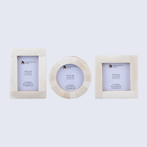 Handmade Mini Baby Keepsake Picture Frame – White Bone Inlay, for tabletop or wall display