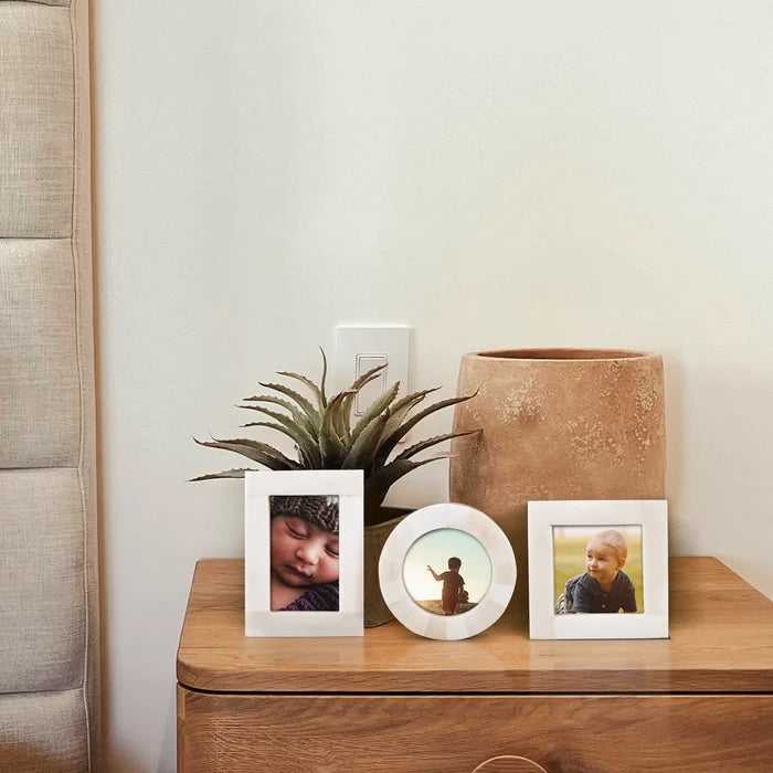 Mini Baby Keepsake Picture Frame, Set of 3 – White Bone Inlay