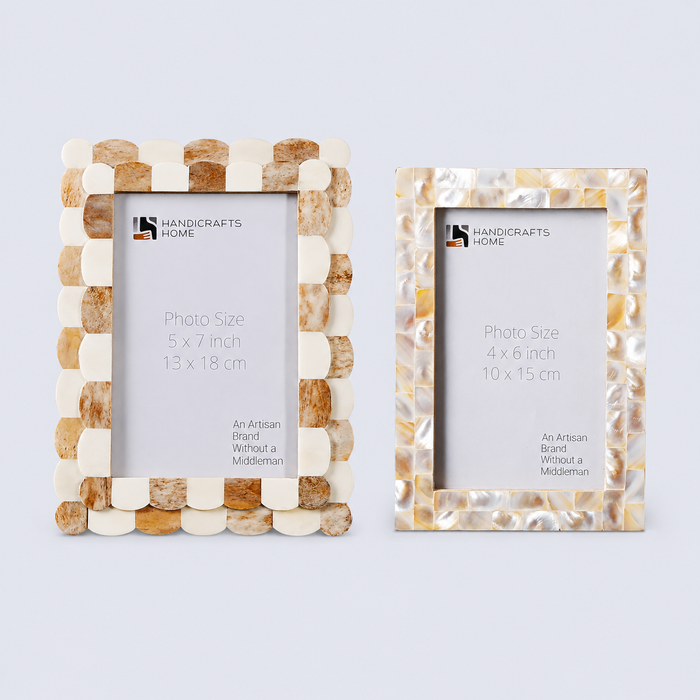 Handmade Mixed Inlay Duo – Mother of Pearl & Bone Inlay Frames