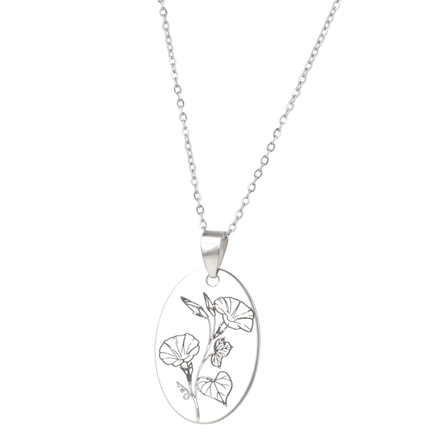 September Birth Flower Necklace - Morning Glory