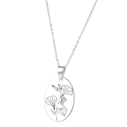 September Birth Flower Necklace - Morning Glory