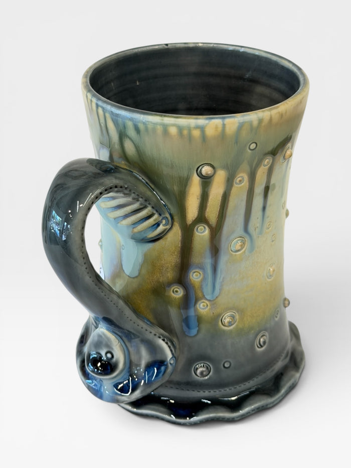 Mug with Skull Stamp - blue ash 2