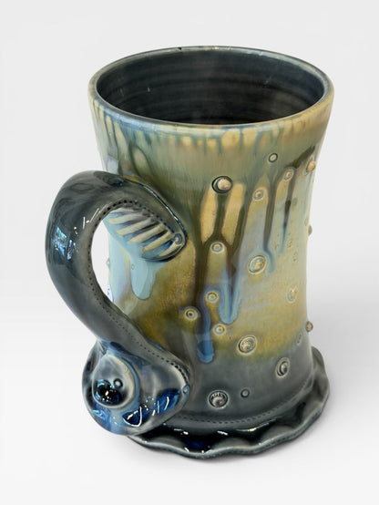 Mug with Skull Stamp - blue ash 2