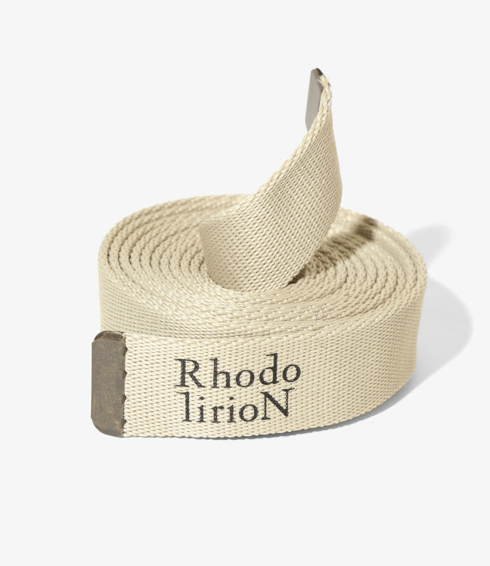 Narrow Canvas Ribbon Belt - Beige