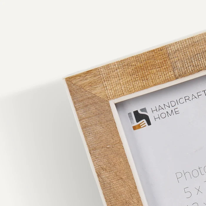 Natural Wood Picture Frame Set for Wall and Table Display (5-Pieces)