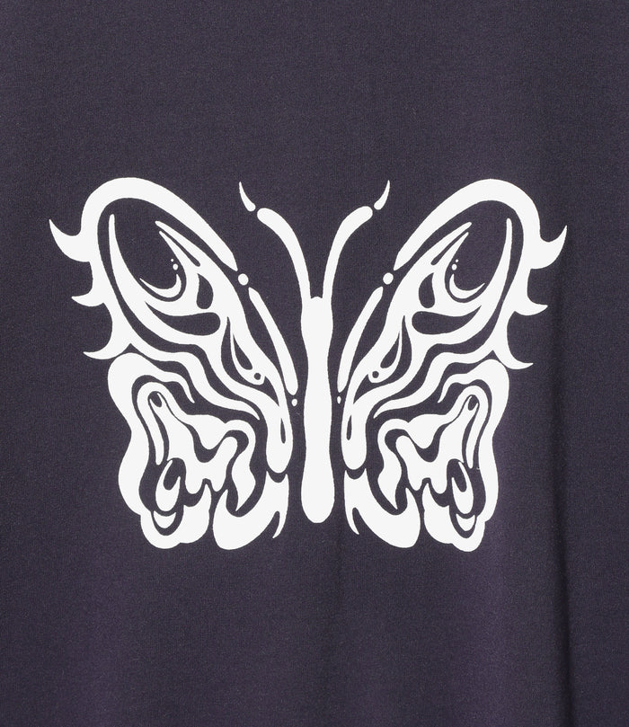 Needles x Kae Tanaka S/S Crew Neck Tee - Eggplant - Poly Jersey / KT Papillon