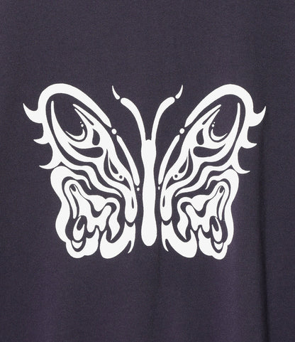 Needles x Kae Tanaka S/S Crew Neck Tee - Eggplant - Poly Jersey / KT Papillon