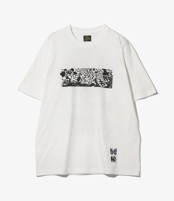 Needles x Sasquatchfabrix - Slowgun Tee - White - Peace to World