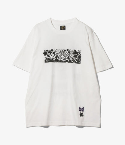 Needles x Sasquatchfabrix - Slowgun Tee - White - Peace to World