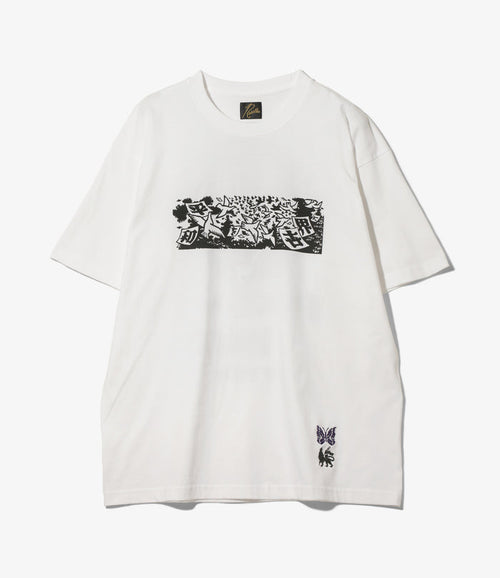 Needles x Sasquatchfabrix - Slowgun Tee - White - Peace to World
