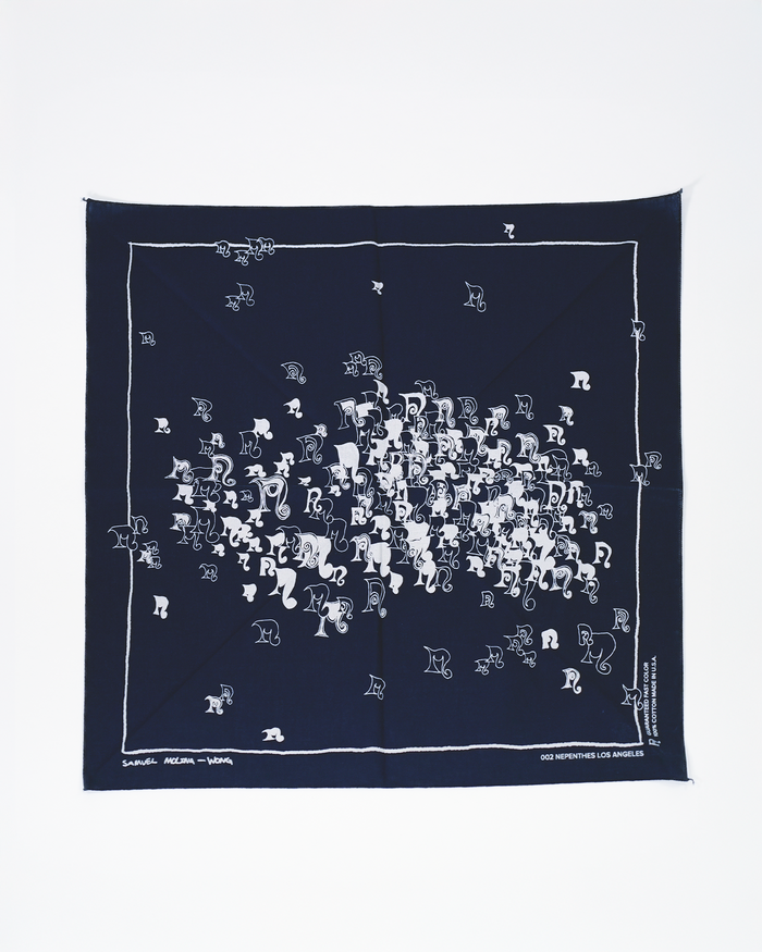 Nepenthes Los Angeles - 1-Year Anniversary Bandana - Scattered "N" - Navy