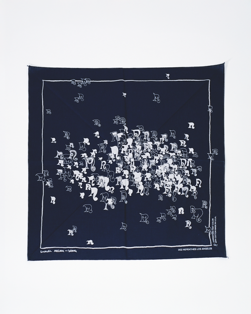 Nepenthes Los Angeles - 1-Year Anniversary Bandana - Scattered "N" - Navy