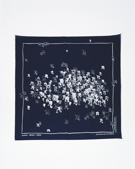 Nepenthes Los Angeles - 1-Year Anniversary Bandana - Scattered "N" - Navy
