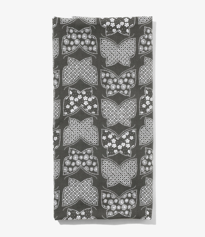 Nepenthes Special - Tenugui - Charcoal - Papillon Print