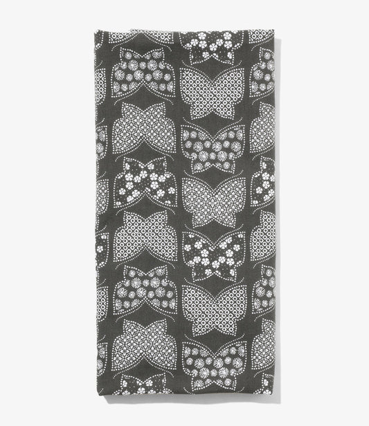 Nepenthes Special - Tenugui - Charcoal - Papillon Print