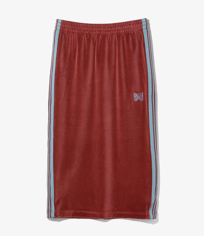 Nepenthes Special - Women's Pencil Skirt - Burgundy - C/PE Velour