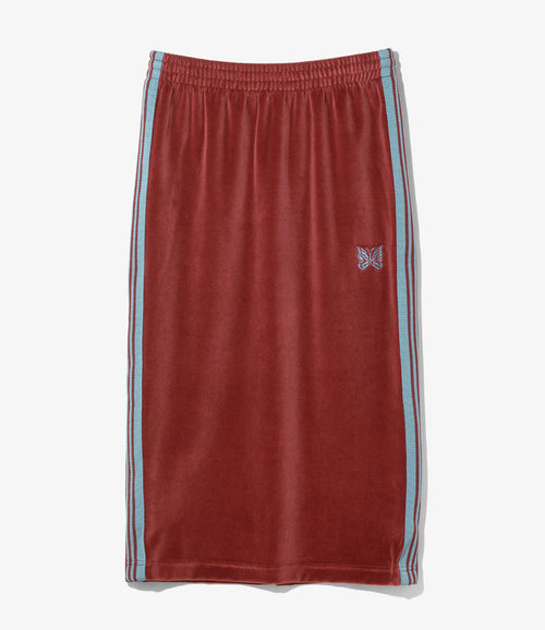 Nepenthes Special - Women's Pencil Skirt - Burgundy - C/PE Velour