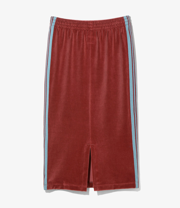 Nepenthes Special - Women's Pencil Skirt - Burgundy - C/PE Velour