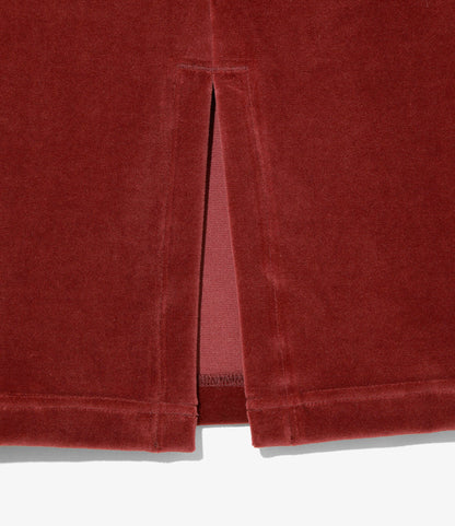 Nepenthes Special - Women's Pencil Skirt - Burgundy - C/PE Velour
