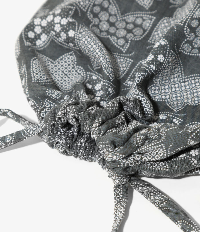 Nepenthes Special String Bag - Charcoal - Papillon Print