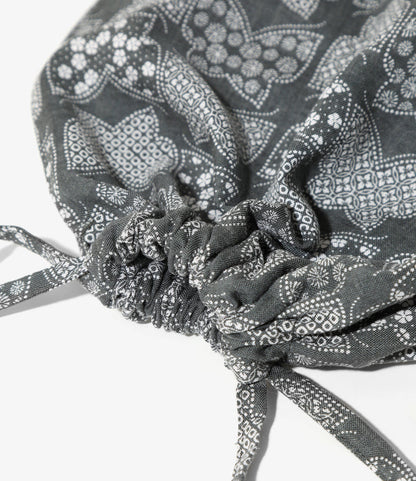 Nepenthes Special String Bag - Charcoal - Papillon Print