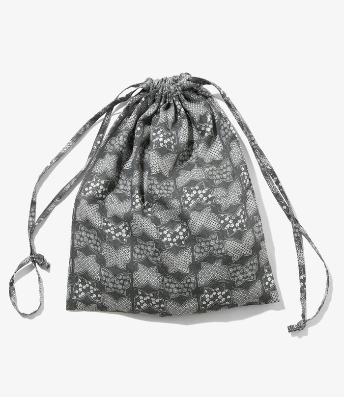 Nepenthes Special String Bag - Charcoal - Papillon Print