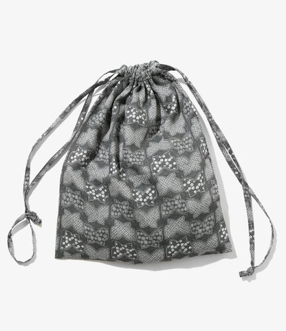 Nepenthes Special String Bag - Charcoal - Papillon Print