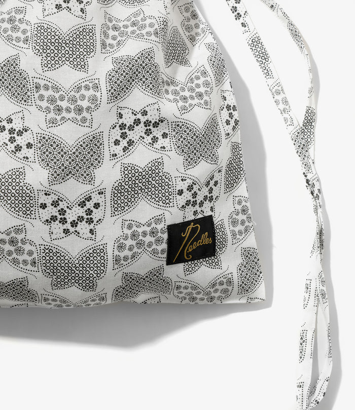 Nepenthes Special String Bag - White - Papillon Print
